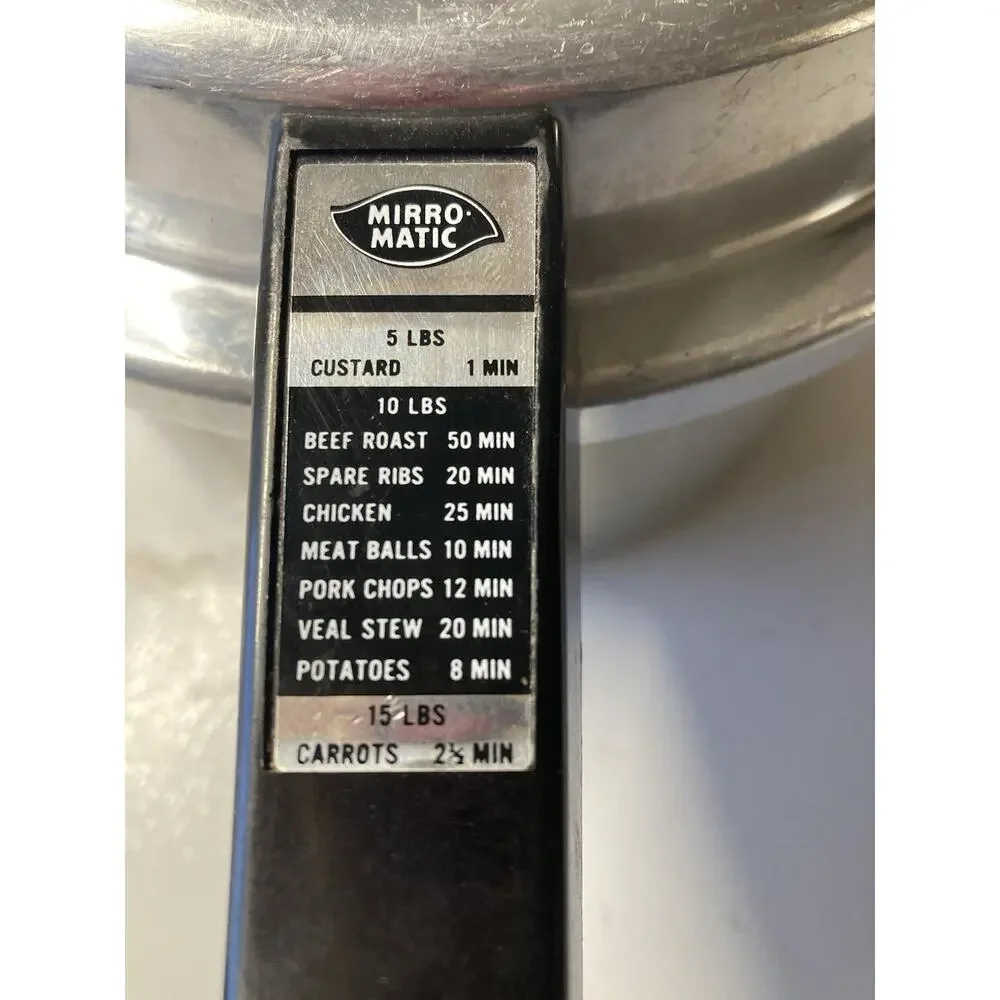 Vintage Mirro Mirro-Matic 6-Quart Stovetop Pressure Cooker Pan Model M-0596